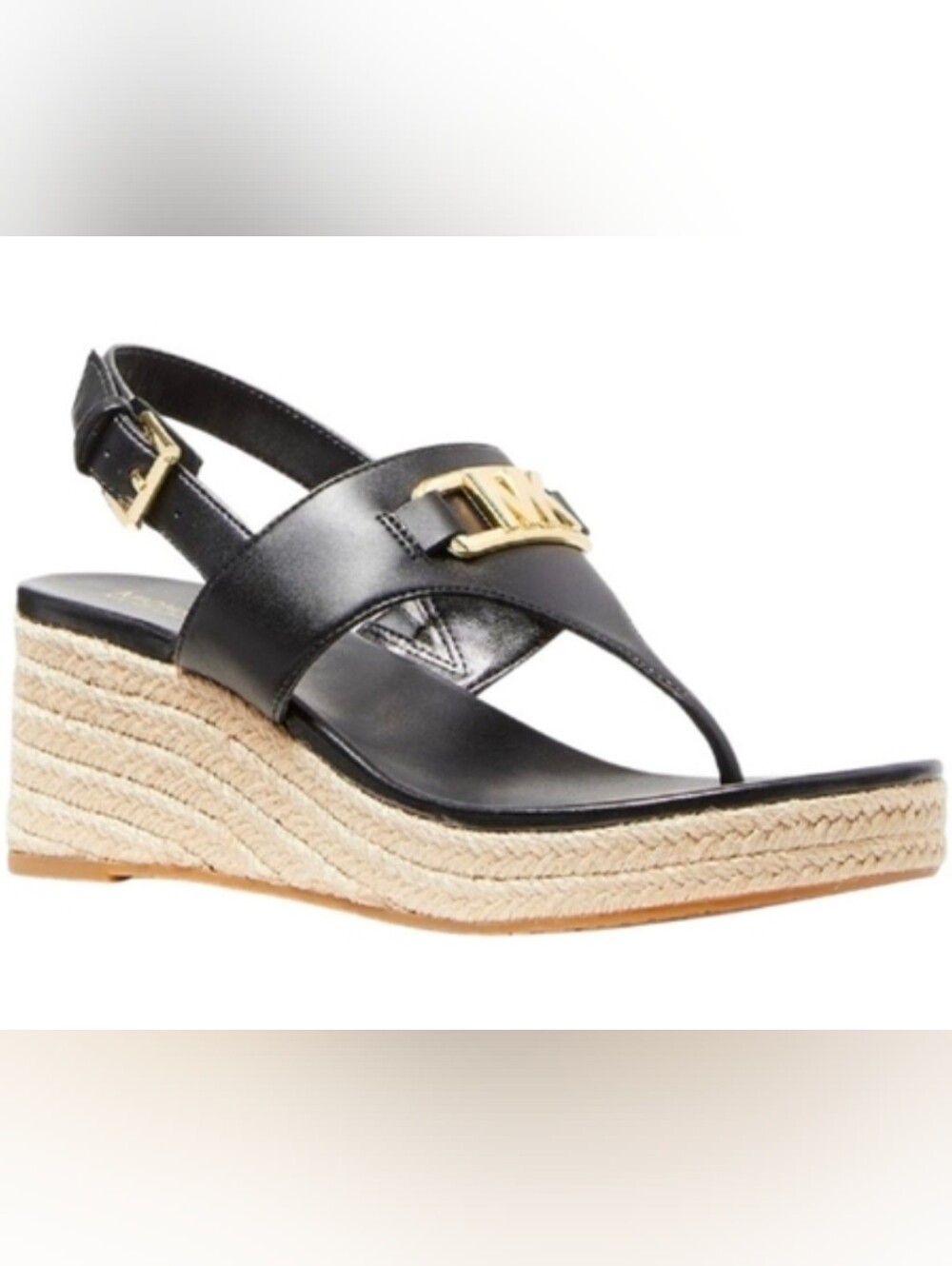 Michael Kors Camila Wedge Sandal MK Logo 9.5 M NEW IN BOX